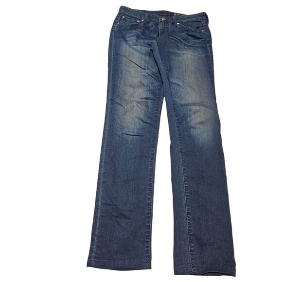 AG Adriano Goldschmied Jeans Womens Size 26 Straight High Rise Dark Wash Denim - Picture 2 of 5